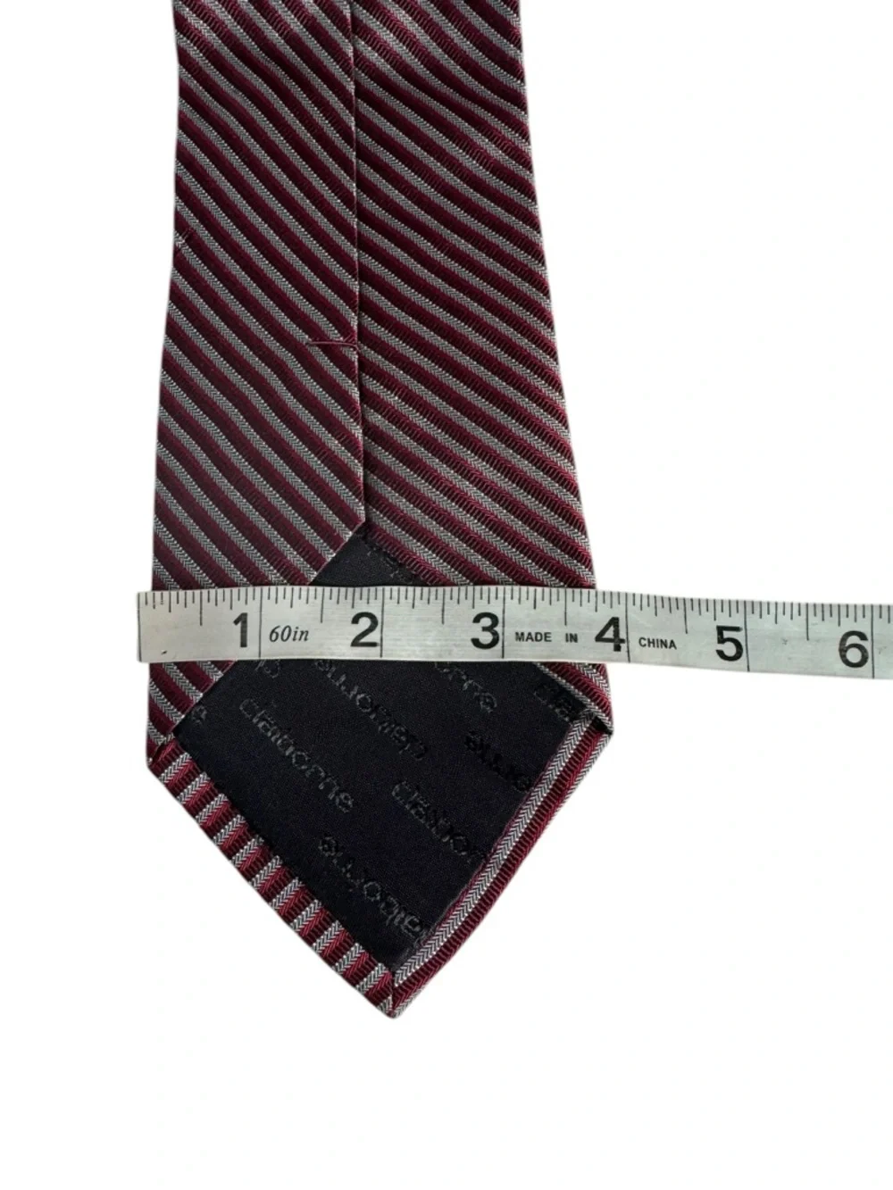 Claiborne Mens Silk Handmade Tie Striped Quiet Luxury Old Money